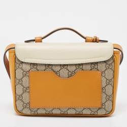 Pre Owned Gucci Tricolor GG Supreme Canvas and Leather Padlock Shoulder Bag