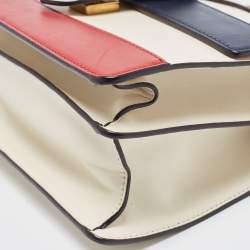 Pre Owned Gucci Tricolor Leather Medium Dionysus Bamboo Top Handle Bag