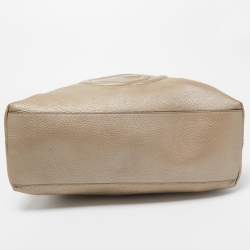 Pre Owned حقيبة يد توتس غوتشي سوهو جلد ذهبي فاتح محببة بسلسلة متوسطة 