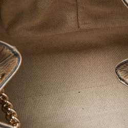 Pre Owned حقيبة يد توتس غوتشي سوهو جلد ذهبي فاتح محببة بسلسلة متوسطة 