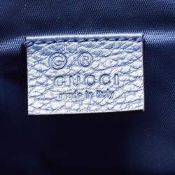 Gucci Beige/Blue GG Canvas and Leather Messenger Diaper Bag