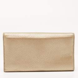 Gucci Gold Leather Soho Continental Wallet