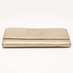 Gucci Gold Leather Soho Continental Wallet