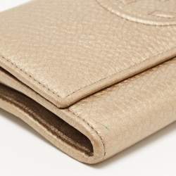 Gucci Gold Leather Soho Continental Wallet