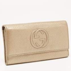 Gucci Gold Leather Soho Continental Wallet