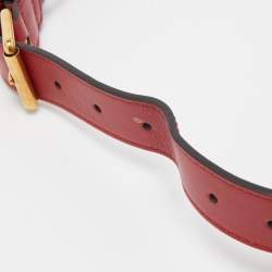 Pre Owned Gucci Red Matelasse Leather GG Marmont Belt Bag