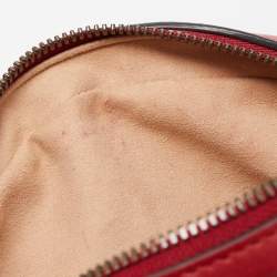 Pre Owned Gucci Red Matelasse Leather GG Marmont Belt Bag