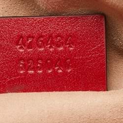 Pre Owned Gucci Red Matelasse Leather GG Marmont Belt Bag