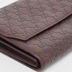 Pre Owned Gucci Brown Guccissima Leather Organizer Clutch
