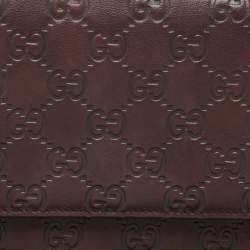 Pre Owned Gucci Brown Guccissima Leather Organizer Clutch