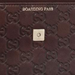 Pre Owned Gucci Brown Guccissima Leather Organizer Clutch