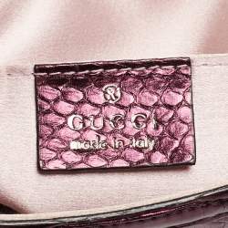 Pre Owned Gucci Purple Snakeskin Limited Edition Crystals Tom Ford Dragon Shoulder Bag