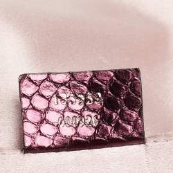 Pre Owned Gucci Purple Snakeskin Limited Edition Crystals Tom Ford Dragon Shoulder Bag