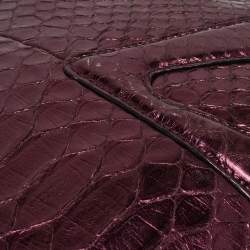 Pre Owned Gucci Purple Snakeskin Limited Edition Crystals Tom Ford Dragon Shoulder Bag