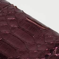 Pre Owned Gucci Purple Snakeskin Limited Edition Crystals Tom Ford Dragon Shoulder Bag