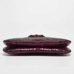 Pre Owned Gucci Purple Snakeskin Limited Edition Crystals Tom Ford Dragon Shoulder Bag
