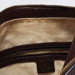 Pre Owned Gucci Beige/Brown GG Canvas and Leather Medium GG Running Hobo       