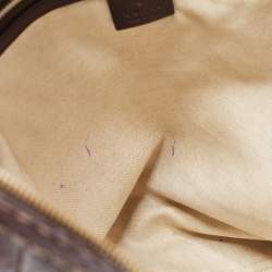 Pre Owned Gucci Beige/Brown GG Canvas and Leather Medium GG Running Hobo       