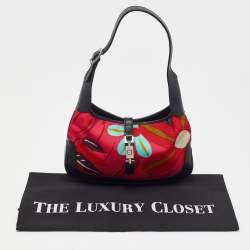 Pre Owned Gucci Multicolor Printed Canvas and Leather Vintage Jackie O Hobo