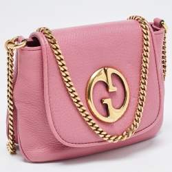 Gucci Pink Leather Small 1973 Chain Crossbody Bag