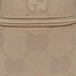 Pre Owned Gucci Beige GG Canvas and Leather Vanity Bag