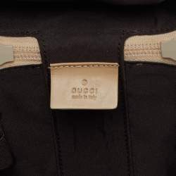 Pre Owned Gucci Beige GG Canvas and Leather Vanity Bag