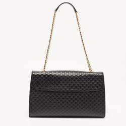 مملوكة مسبقًا Gucci Black Guccissima Leather Medium Emily Chain Shoulder Bag
