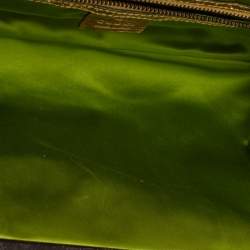 Pre Owned Gucci Gold Watersnake Leather Serpent Buckle Frame Clutch