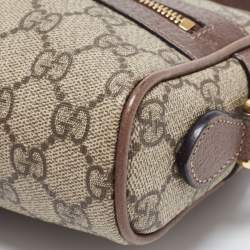 Gucci Beige GG Supreme Canvas and Leather Mini Ophidia Crossbody Bag