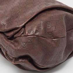 مملوكة مسبقًا Gucci Dark Brown Guccissima Leather Hysteria Hobo