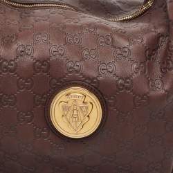 مملوكة مسبقًا Gucci Dark Brown Guccissima Leather Hysteria Hobo