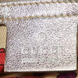 Pre Owned Gucci Silver Guccissima Leather Medium Britt Tassel Hobo