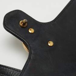 Pre Owned Gucci Black Matelasse Leather Mini GG Marmont Crossbody Bag