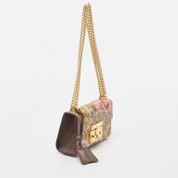 Pre Owned Gucci Multicolor GG Supreme Bengal Canvas and Leather Small Padlock Shoulder Bag