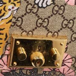 Pre Owned Gucci Multicolor GG Supreme Bengal Canvas and Leather Small Padlock Shoulder Bag