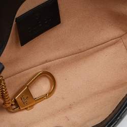 مملوكة مسبقًا Gucci Black Matelassé Leather Super Mini GG Marmont Shoulder Bag