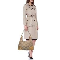 Pre Owned حقيبة غوتشي لافلي متوسطة جلد وكانفاس GG بيج