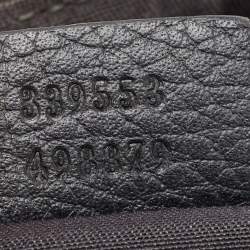 Gucci Black GG Denim and Leather Interlocking G Charm Hobo