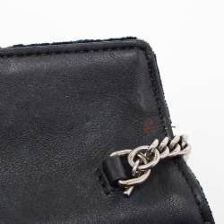 Pre Owned Gucci Black/Dark Green GG Velvet and Patent Leather Super Mini Dionysus Shoulder Bag