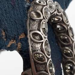 Pre Owned Gucci Black/Dark Green GG Velvet and Patent Leather Super Mini Dionysus Shoulder Bag