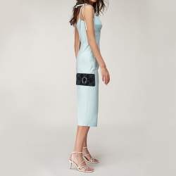 Pre Owned Gucci Black/Dark Green GG Velvet and Patent Leather Super Mini Dionysus Shoulder Bag