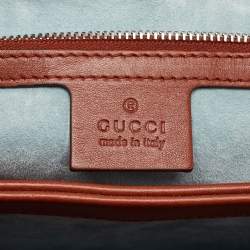 Pre Owned Gucci Brown Python Leather Lady Lock Bamboo Large Top Handle Bag