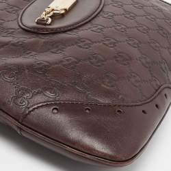 Pre Owned حقيبة هوبو غوتشي بانش جلد غوتشيسيما بني