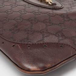 Pre Owned حقيبة هوبو غوتشي بانش جلد غوتشيسيما بني