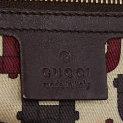 Pre Owned حقيبة هوبو غوتشي بانش جلد غ وتشيسيما بني