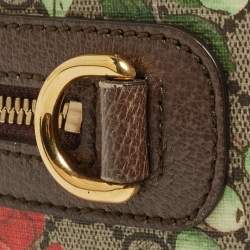 Pre Owned Gucci Brown/Beige Tian Print GG Supreme Canvas Medium Boston Bag