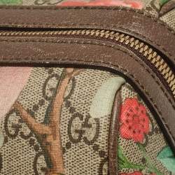 Pre Owned Gucci Brown/Beige Tian Print GG Supreme Canvas Medium Boston Bag