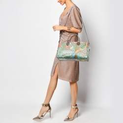 Pre Owned Gucci Brown/Beige Tian Print GG Supreme Canvas Medium Boston Bag