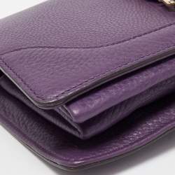 Pre Owned Gucci Purple Leather Piston Broadway Chain Bag