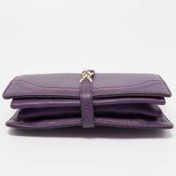 Pre Owned Gucci Purple Leather Piston Broadway Chain Bag